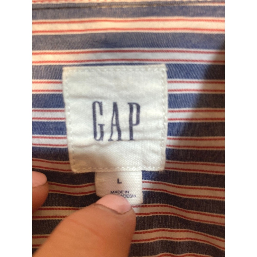 GAP Mens Striped Button Down Shirt Long Sleeve Casual Business Size L - Picture 2 of 12